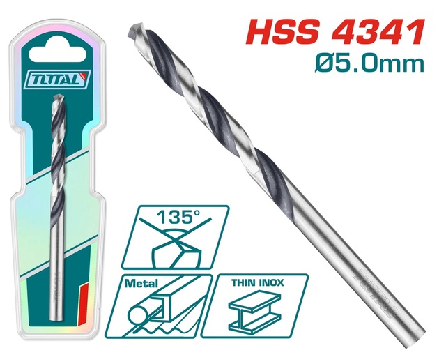 TOTAL ΕΠΑΓΓ. ΤΡΥΠΑΝΙ HSS DIN4341 5mm 1τεμ (TAC1200504)