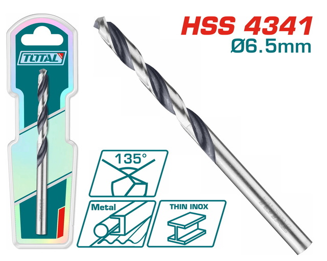 TOTAL ΕΠΑΓΓ. ΤΡΥΠΑΝΙ HSS DIN4341 6.5mm 1τεμ (TAC1200654)