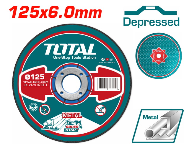 TOTAL ΔΙΣΚΟΣ ΛΕΙΑΝΣΕΩΣ ΜΕΤΑΛΛΟΥ Φ - 125 Χ 6mm (TAC2231251)