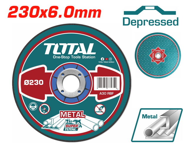 TOTAL ΔΙΣΚΟΣ ΛΕΙΑΝΣΕΩΣ ΜΕΤΑΛΛΟΥ Φ - 230 Χ 6mm (TAC2232301)