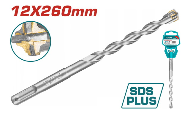 TOTAL ΔΙΑΜΑΝΤΟΤΡΥΠΑΝΟ SDS-PLUS S4L 12 X 260mm (TAC311203C)