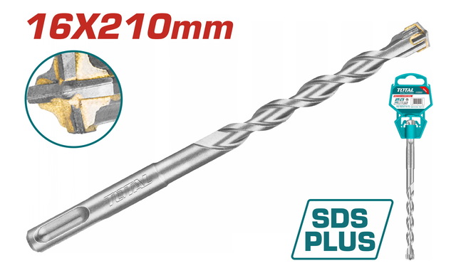 TOTAL ΔΙΑΜΑΝΤΟΤΡΥΠΑΝΟ SDS-PLUS S4L 16 X 210mm (TAC311602C)