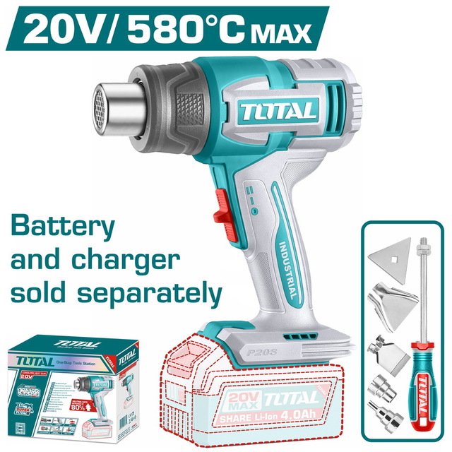 TOTAL ΕΠΑΓΓ. ΠΙΣΤΟΛΙ ΘΕΡΜΟΥ ΑΕΡΑ ΜΠΑΤ. Li-ion 20V ΧΩΡΙΣ ΜΠΑΤΑΡΙΑ & ΦΟΡΤΙΣΤΗ (TBLI2008)