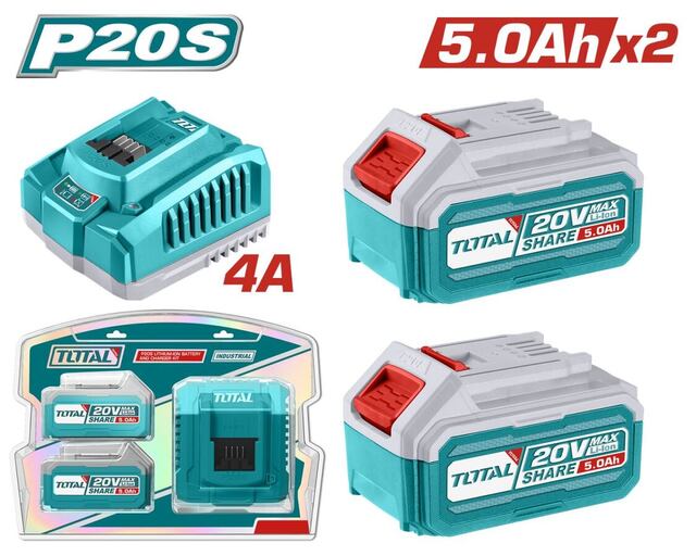 TOTAL ΕΠΑΓΓ. ΣΕΤ 2τεμ ΜΠΑΤ. TFBLI2053 Li-ion 20V/5Ah + 1τεμ ΤΑΧΥΦΟΡΤΙΣΤΗΣ TFCLI20411E (TFBCPK2513E)