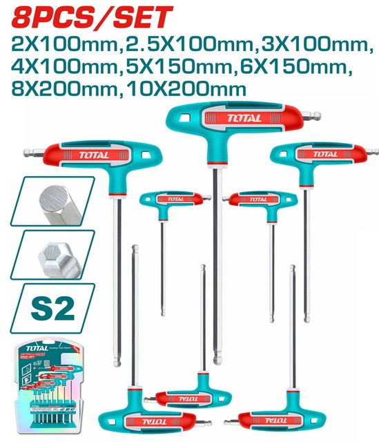 TOTAL ΕΠΑΓΓ. ΣΕΤ ΤΑΦ ΑΛΛΕΝ ΜΠΙΛΙΑΣ 8ΤΕΜ 2-10mm (THHW80826)