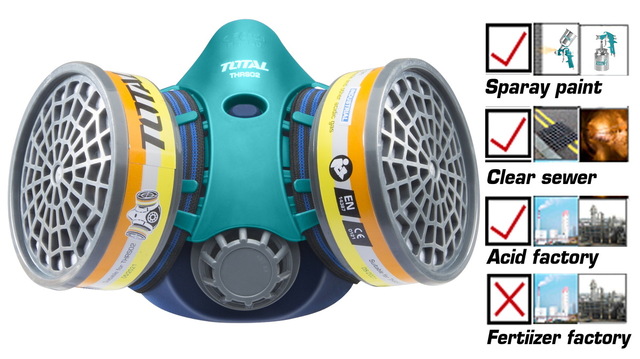TOTAL ΜΑΣΚΑ ΠΡΟΣΤΑΣΙΑΣ ΜΙΣΟΥ ΠΡΟΣΩΠΟΥ ΜΕ 2 ΦΙΛΤΡΑ (THRS02)