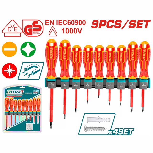 TOTAL ΕΠΑΓΓ. ΣΕΤ ΚΑΤΣΑΒΙΔΙΑ ΜΑΓΝ. VDE 1000V 9ΤΕΜ (THTIS596)