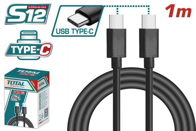 TOTAL ΚΑΛΩΔΙΟ ΦΟΡΤΙΣΤΗ USB Type C to Type C 1m (TIUCC02)