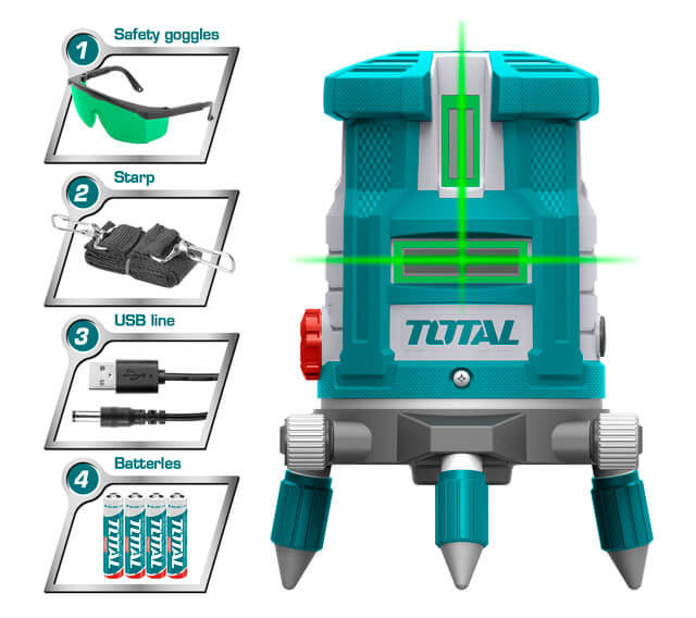 TOTAL ΑΛΦΑΔΙ LASER ΑΥΤΟ-ΟΡΙΖΟΝΤΙΟΥΜΕΝΟ 0-20m ΠΡΑΣΙΝΕΣ ΑΚΤΙΝΕΣ (TLL305205)