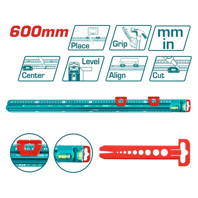 TOTAL ΧΑΡΑΚΑΣ ΑΛΟΥΜ. ΜΕ 2 ΑΛΦΑΔΙΑ 60cm (TMT646003)