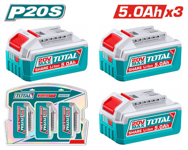 TOTAL ΕΠΑΓΓ. ΣΕΤ 3τεμ ΜΠΑΤ. TFBLI2053 Li-ion 20V / 5Ah (TOSLI251198E)