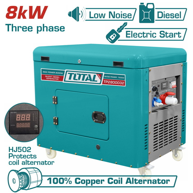 TOTAL ΗΛΕΚΤΡΟΓΕΝΝΗΤΡΙΑ DIESEL ΤΡΙΦΑΣΙΚΗ ΚΛΕΙΣΤΟΥ ΤΥΠΟΥ 8.000W (TP2800032)