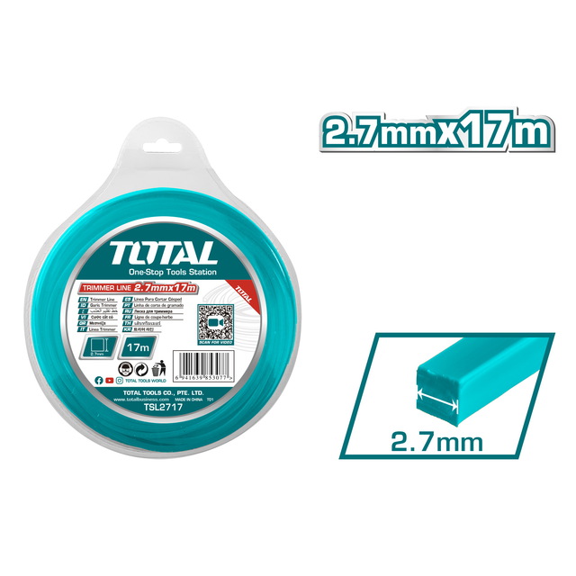 TOTAL ΜΕΣΙΝΕΖΑ ΤΕΤΡΑΓΩΝΗ 2.7mm - 17m (TSL2717)