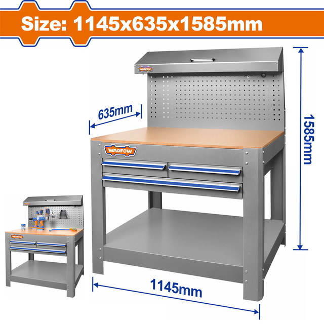 WADFOW ΠΑΓΚΟΣ ΕΡΓΑΣΙΑΣ ΜΕ ΣΥΡΤΑΡΙΑ 1145X635X1585mm (WCS5A05)