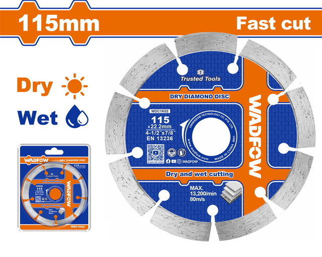 WADFOW ΔΙΑΜΑΝΤΟΔΙΣΚΟΣ ΞΗΡΑΣ & ΥΓΡΑΣ ΚΟΠΗΣ 115mm (WDC1K02)