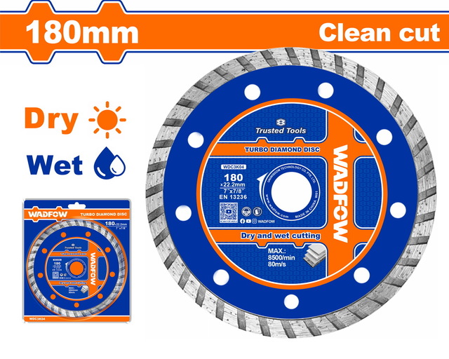 WADFOW ΔΙΑΜΑΝΤΟΔΙΣΚΟΣ TURBO ΞΗΡΑΣ & ΥΓΡΑΣ ΚΟΠΗΣ 180mm (WDC3K04)