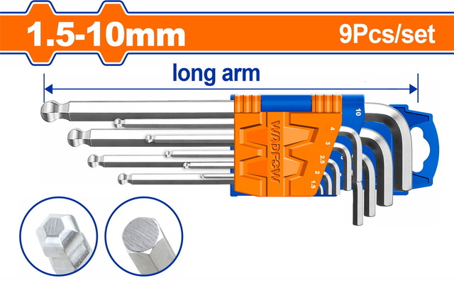 WADFOW ΣΕΤ ΚΛΕΙΔΙΑ ΑΛΛΕΝ ΜΠΙΛΙΑΣ 1.5 - 10mm 9ΤΕΜ (WHK2291)