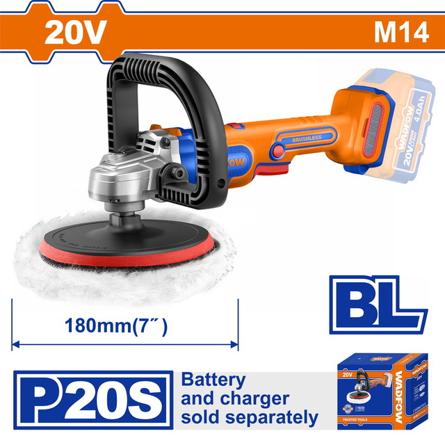 WADFOW ΑΛΟΙΦΑΔΟΡΟΣ 180mm ΜΠΑΤ. Li-ion 20V ΧΩΡΙΣ ΜΠΑΤΑΡΙΑ & ΦΟΡΤΙΣΤΗ (WHL1B18)