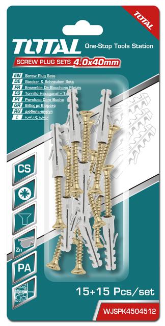 TOTAL ΣΕΤ ΒΙΔΕΣ ΜΕ ΒΙΣΜΑΤΑ 4 Χ 40mm (WJSPK4504512)
