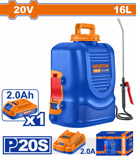 WADFOW ΨΕΚΑΣΤΗΡΑΣ ΠΛΑΤΗΣ ΜΠΑΤ. Li-ion 20V / 2Ah / 1 ΜΠΑΤ (WLSY20162)