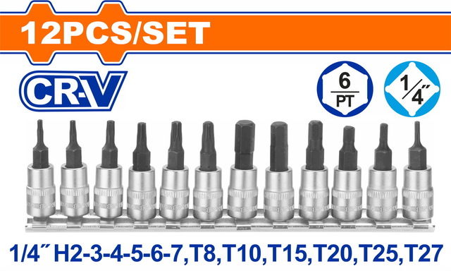 WADFOW ΣΕΤ ΚΑΡΥΔΑΚΙΑ ΑΛΛΕΝ+TORX 1/4