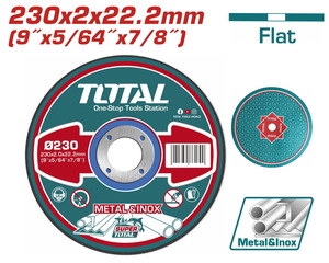 TOTAL ΔΙΣΚΟΣ ΚΟΠΗΣ ΙΣΙΟΣ ΙΝΟΧ/ΜΕΤΑΛΛΟΥ 230 Χ 2mm (TAC2202301) 