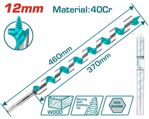 TOTAL ΤΡΥΠΑΝΙ ΞΥΛΟΥ ΤΥΠΟΥ ΑΡΙΔΑΣ 40Cr 12 Χ 460mm (TAC3512)