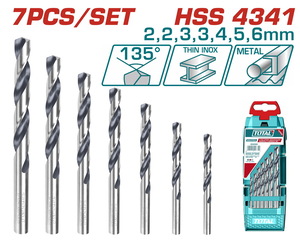 TOTAL ΕΠΑΓΓ. ΣΕΤ ΤΡΥΠΑΝΙΑ HSS DIN4341 7ΤΕΜ (TACSD0075)