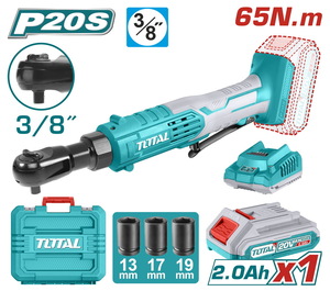 TOTAL ΣΕΤ ΚΑΣΤΑΝΙΑ 3/8" ΜΠΑΤ. Li-ion 20V / 65Nm / 2Ah / 1 ΜΠΑΤ (TDRLI2060152)