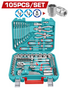 TOTAL ΕΠΑΓΓ. ΚΑΣΕΤΙΝΑ ΚΑΡΥΔΑΚΙΑ 1/4"-1/2" & ΕΡΓΑΛΕΙΑ ΧΕΙΡΟΣ 105ΤΕΜ (THKTHP61057)
