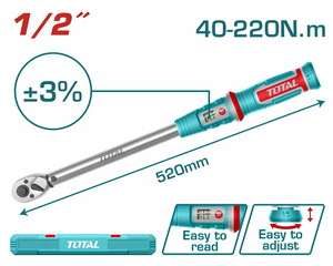 TOTAL ΕΠΑΓΓ. ΔΥΝΑΜΟΚΛΕΙΔΟ 1/2" / 40-220Nm (THPTW1220N6)
