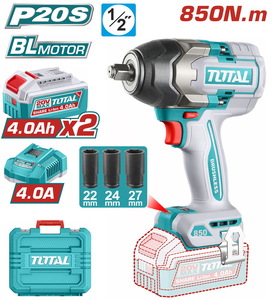TOTAL ΕΠΑΓΓ. ΜΠΟΥΛΟΝΟΚΛΕΙΔΟ ΜΠΑΤ. Li-ion 20V / 4Ah / 850Nm / 2 ΜΠΑΤΑΡΙΕΣ (TIWLI2085E)