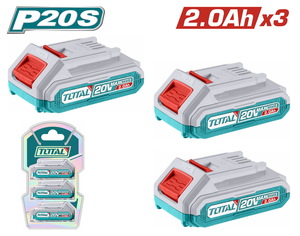 TOTAL ΕΠΑΓΓ. ΣΕΤ 3τεμ ΜΠΑΤ. TFBLI2001 Li-ion 20V / 2Ah (TOSLI240311E)