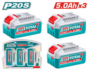 TOTAL ΕΠΑΓΓ. ΣΕΤ 3τεμ ΜΠΑΤ. TFBLI2053 Li-ion 20V / 5Ah (TOSLI251198E)