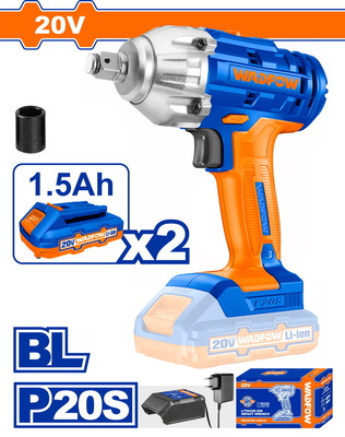 WADFOW ΜΠΟΥΛΟΝΟΚΛΕΙΔΟ ΜΠΑΤ. Li-ion 20V / 1.5Ah / 300Nm / 2 ΜΠΑΤ (WCD1512)