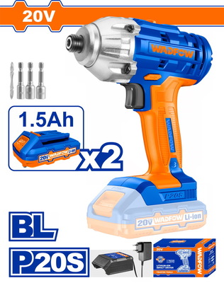 WADFOW ΠΑΛΜΙΚΟ ΚΑΤΣΑΒΙΔΙ ΜΠΑΤ. Li-ion 20V / 1.5Ah / 170Nm / 2 ΜΠΑΤ (WCD2512)