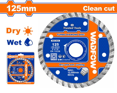 WADFOW ΔΙΑΜΑΝΤΟΔΙΣΚΟΣ TURBO ΞΗΡΑΣ & ΥΓΡΑΣ ΚΟΠΗΣ 125mm (WDC3K03)