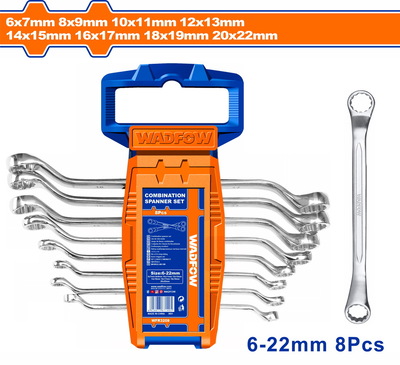 WADFOW ΣΕΤ ΠΟΛΥΓΩΝΑ ΚΛΕΙΔΙΑ 8ΤΕΜ / 6Χ7 - 20Χ22 (WFR3208)