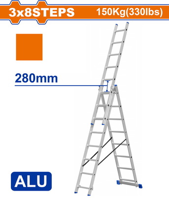 WADFOW ΕΠΑΓΓ. ΣΚΑΛΑ ΑΛΟΥΜ. 3X8 ΣΚΑΛΟΠΑΤΙΑ (WLD6H38)