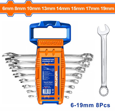 WADFOW ΣΕΤ ΓΕΡΜΑΝΟΠΟΛΥΓΩΝΑ ΚΛΕΙΔΙΑ 8ΤΕΜ / 6-19mm (WSP1208)