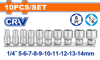 WADFOW ΣΕΤ ΚΑΡΥΔΑΚΙΑ ΕΞΑΓΩΝΑ 1/4" 10ΤΕΜ (WST4410)