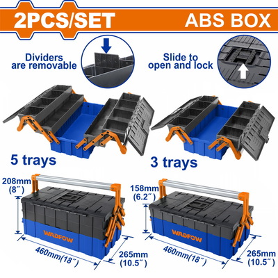 WADFOW ΣΕΤ ΕΡΓΑΛΕΙΟΘΗΚΕΣ ΠΛΑΣΤΙΚΕΣ 2ΤΕΜ (WTB4308)