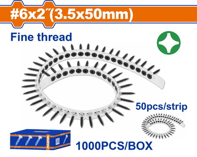 WADFOW ΒΙΔΕΣ ΓΥΨΟΣΑΝΙΔΑΣ ΤΑΙΝΙΑΣ 3.5 Χ 50mm 1000 ΤΕΜ (WXS2515C)
