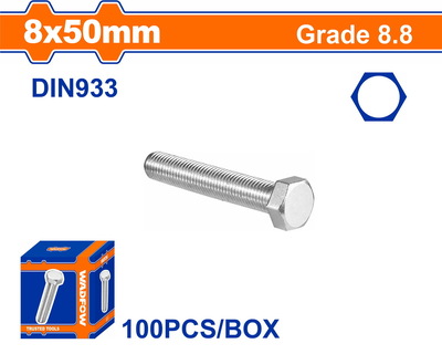 WADFOW ΒΙΔΑ ΕΞΑΓΩΝΗ ΓΑΛΒ. 8.8 DIN933 8X50 100TEM (WXSP52AA)