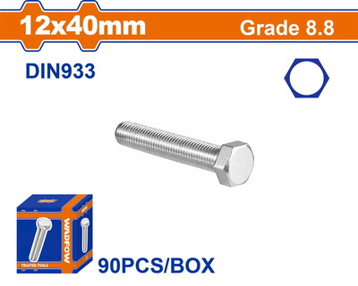 WADFOW ΒΙΔΑ ΕΞΑΓΩΝΗ ΓΑΛΒ. 8.8 DIN933 12X40 90TEM (WXSP548A)