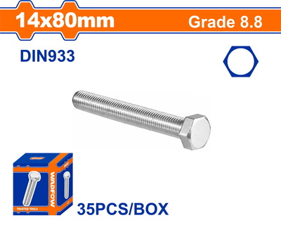 WADFOW ΒΙΔΑ ΕΞΑΓΩΝΗ ΓΑΛΒ. 8.8 DIN933 14X80 35TEM (WXSP55FA)