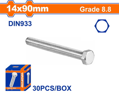 WADFOW ΒΙΔΑ ΕΞΑΓΩΝΗ ΓΑΛΒ. 8.8 DIN933 14X90 30TEM (WXSP55GA)
